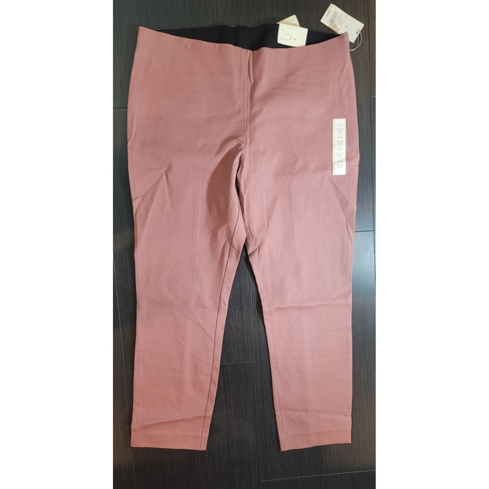 A NEW DAY Women's Skinny Ankle High Rise Elastic Waste  Side Zip Pants Sz 16/R
